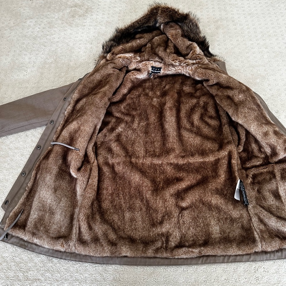 The Kooples Raccoon Fur Cotton Parka - Picture 7 of 11